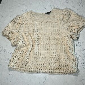 Adrianna Papell cream colored top size large